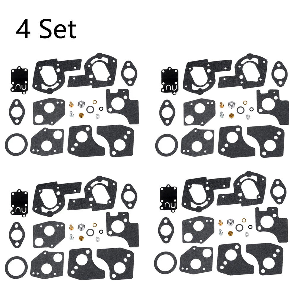 Set of 4 Carburetor Rebuild Kits for Briggs & Stratton 3HP 4HP 5HP (495606, 494624)