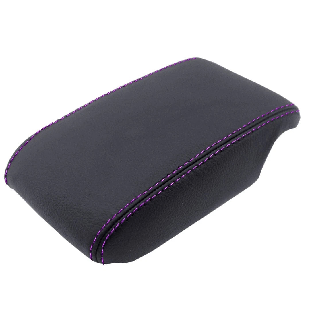Leather Synthetic Console Armrest Cover for Lexus IS300 (2001–2005) Purple Stitch