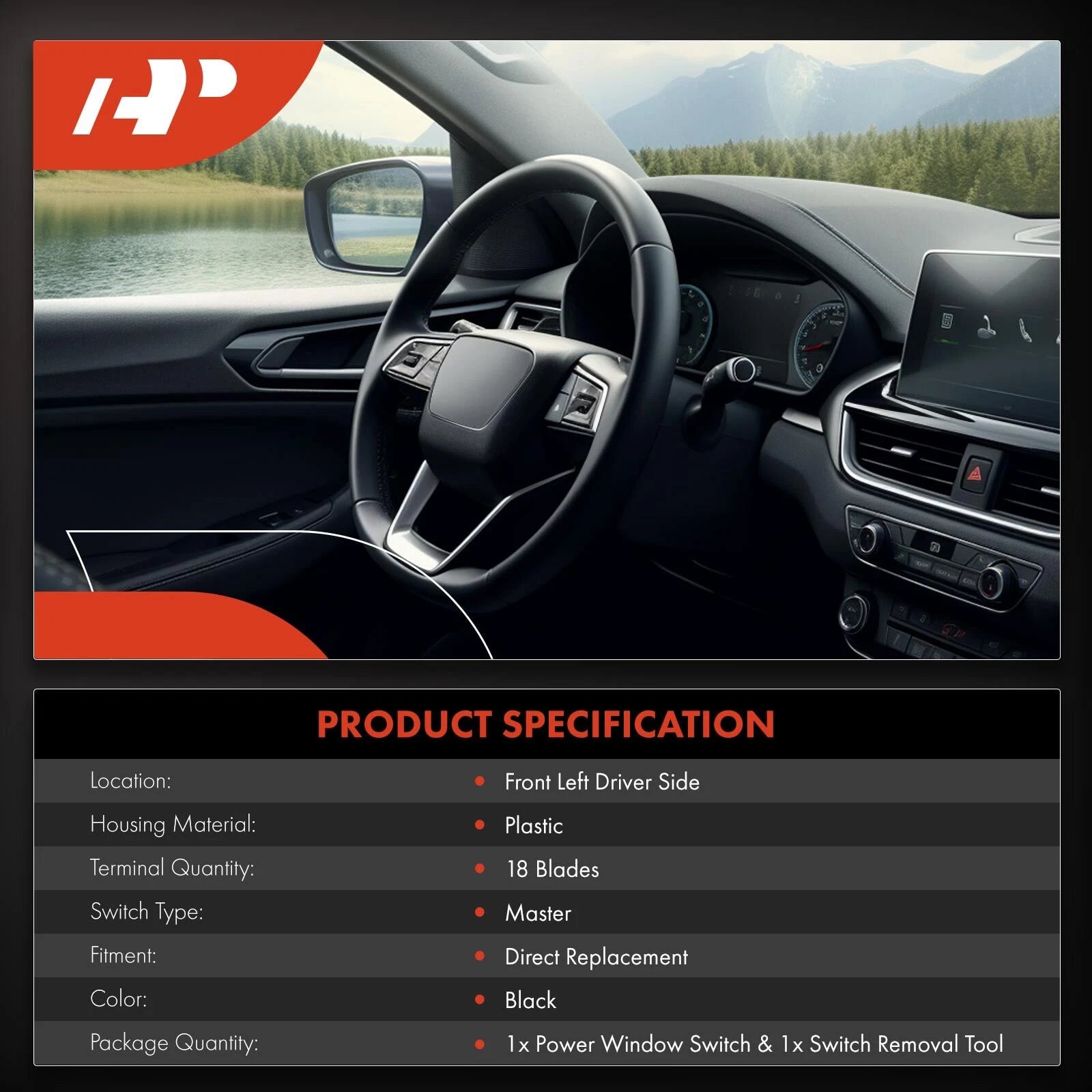 Front Left Power Window Switch for Kia Forte (2014-2018)