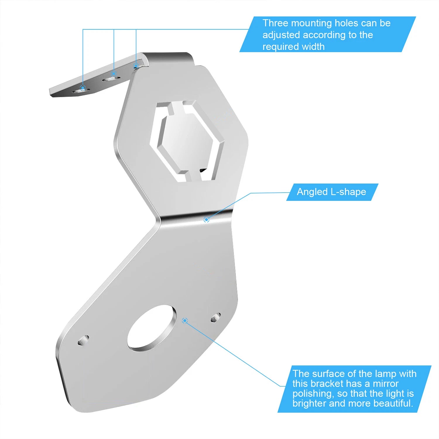 Set of 2 Stainless Mirror Turn Signal Angled Brackets for Watermelon Lights