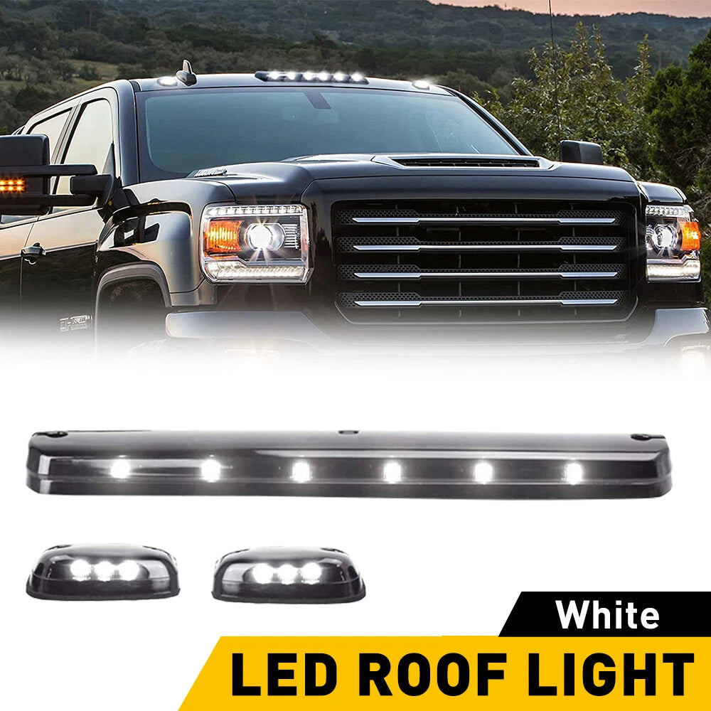 White LED Roof Top Running Cab Lights for Chevy GMC 2500/3500 (2007–Present)