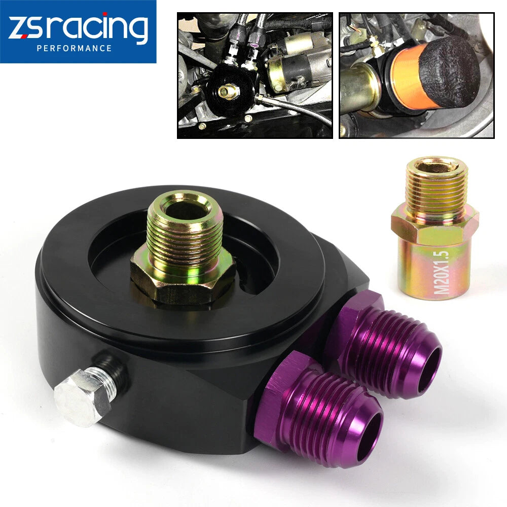 Aluminum Oil Filter Cooler Sandwich AN10 Block Adapter for