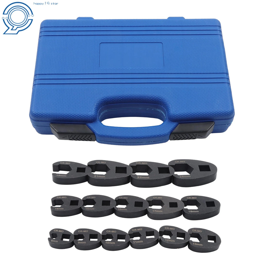 15-Piece Crowfoot Wrench Set for Automotive (Universal Fit)