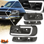 Set of 4 LED DRL Headlights w/ Bumper Lamp for GMC Sierra/Yukon XL (1999–2007)