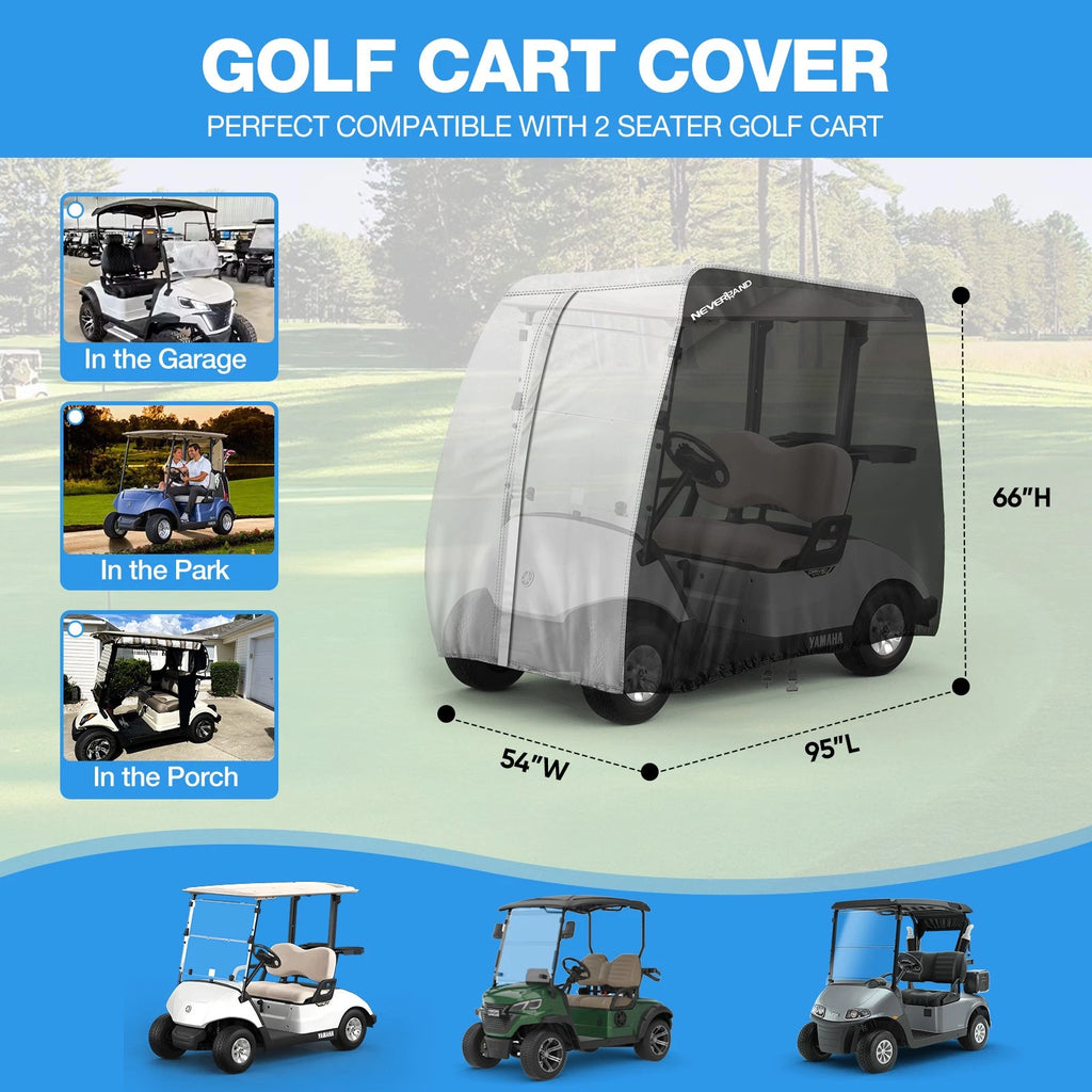 Golf Cart Cover for EZGO, Club Car, Yamaha (4 Passengers)