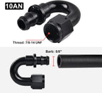 8AN 6AN 10AN 180 Degree Push-On Oil Gas Fuel Hose Line Fittings for Universal (—–—)