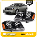 Headlight Assembly for Dodge Avenger (2008–2014) Black Housing Pair