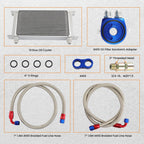 AN10 Oil Cooler 19 Row for Universal Applications w/ Stainless Braided Lines