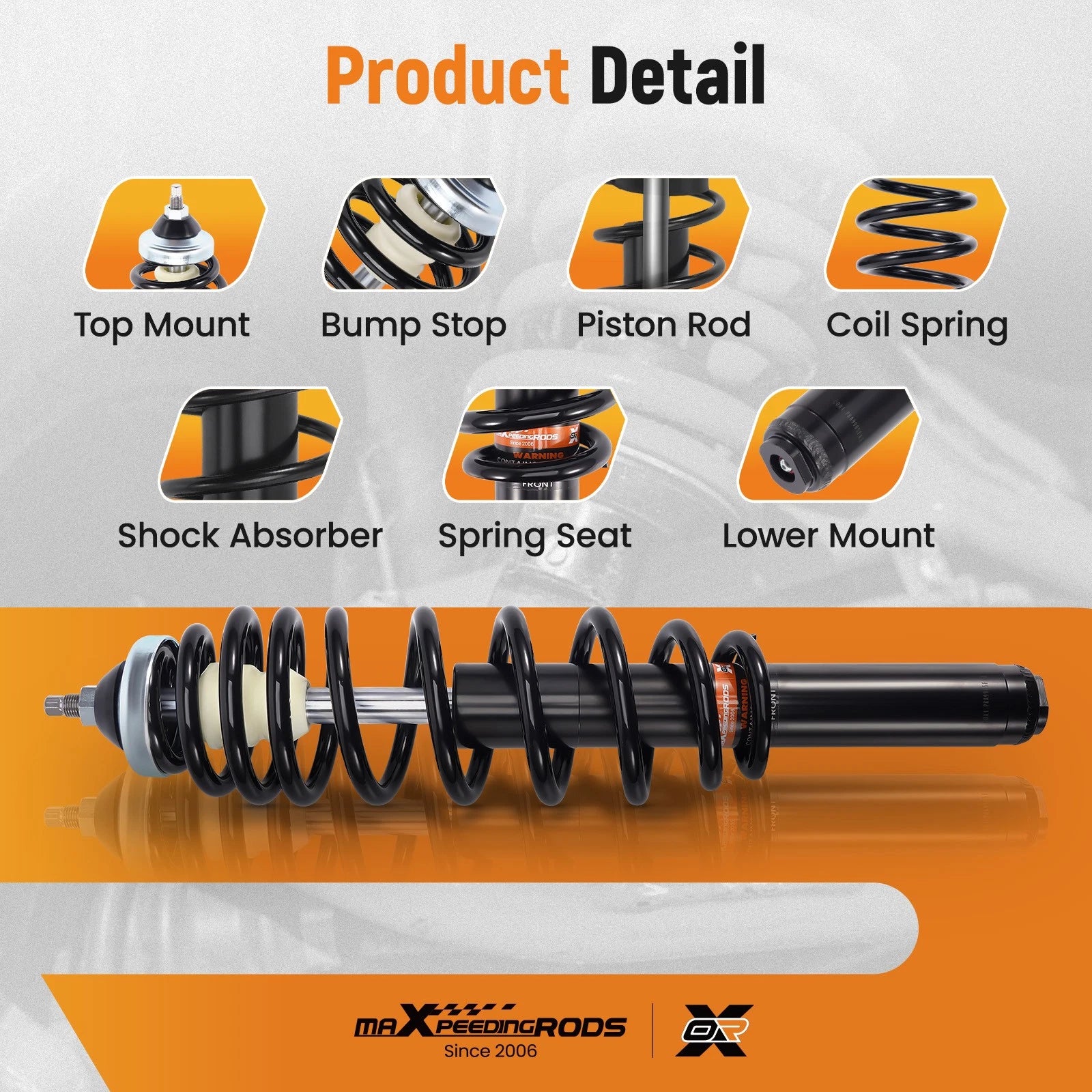 Front Strut Shock Absorber Kit for Polaris Ranger 500 (1999-2005)