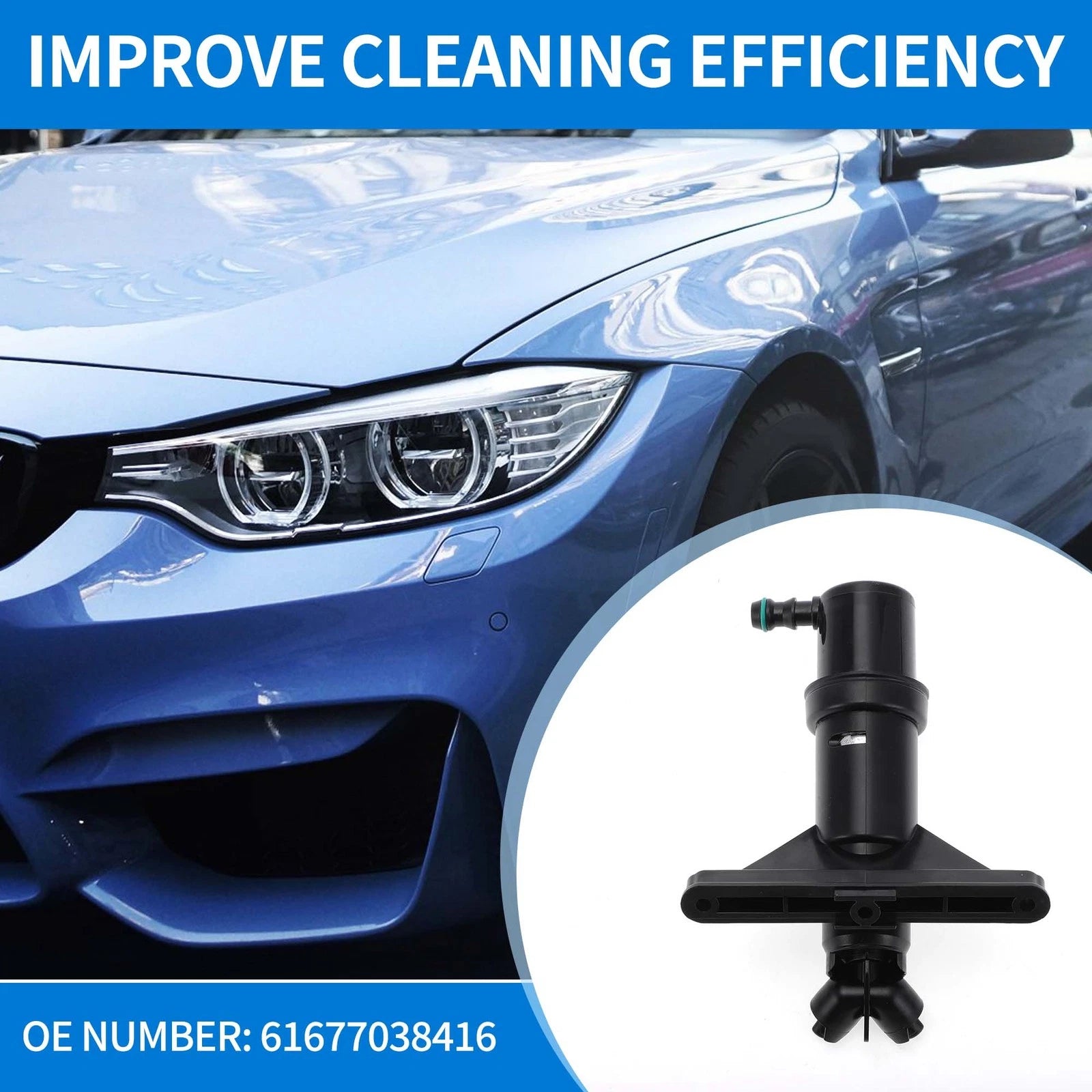Headlight Washer Nozzle Set of 2 for BMW 525i 550i 535xi (No. 61677038416)