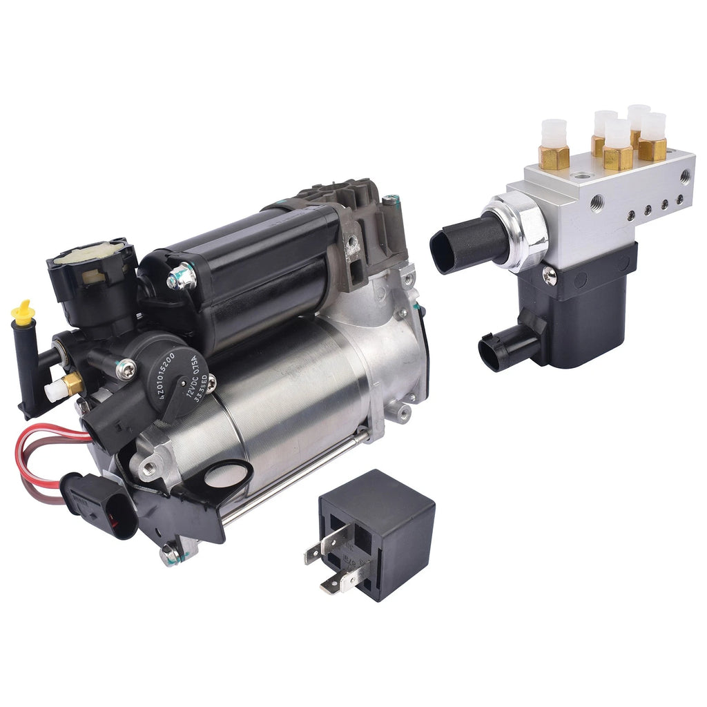 Air Suspension Compressor and Valve Control Block Set for Mercedes W211 (2003–2009)
