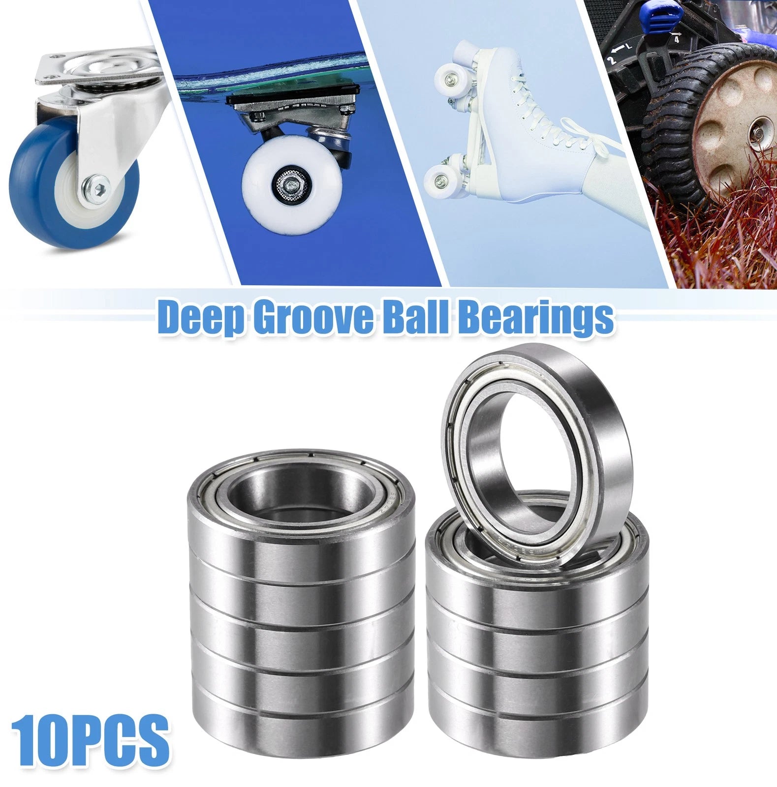 10 Pcs 20x32x7mm Double Metal Shield 6804ZZ Ball Bearings for Automotive (N/A)