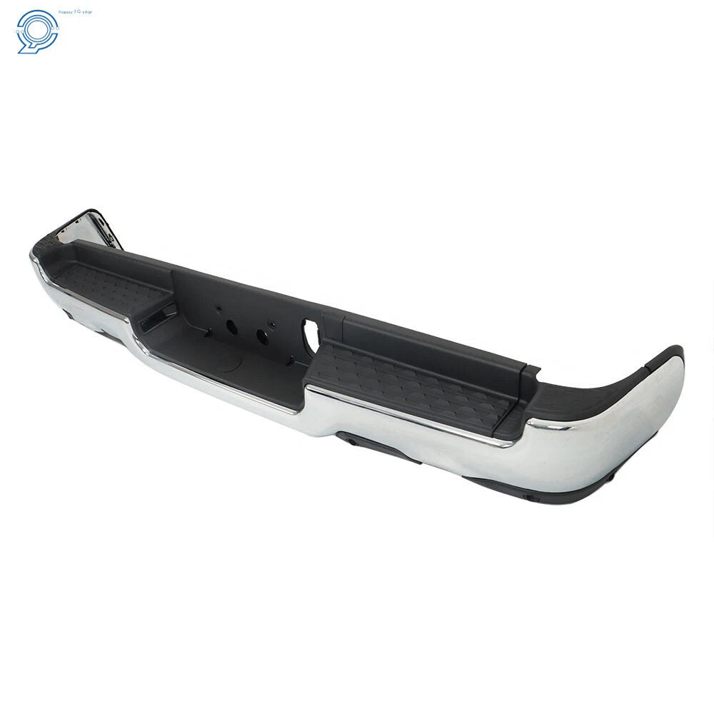 Chrome Rear Step Bumper Assembly for RAM 1500 (2019-2023) with Sensor Holes