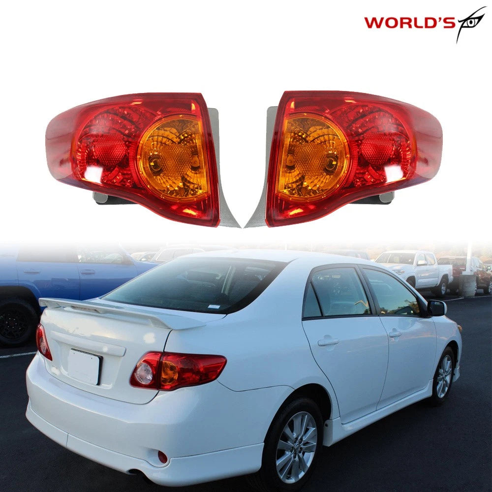 Set of 2 Red Outer Tail Light Lamps for Toyota Corolla (2009–2010)