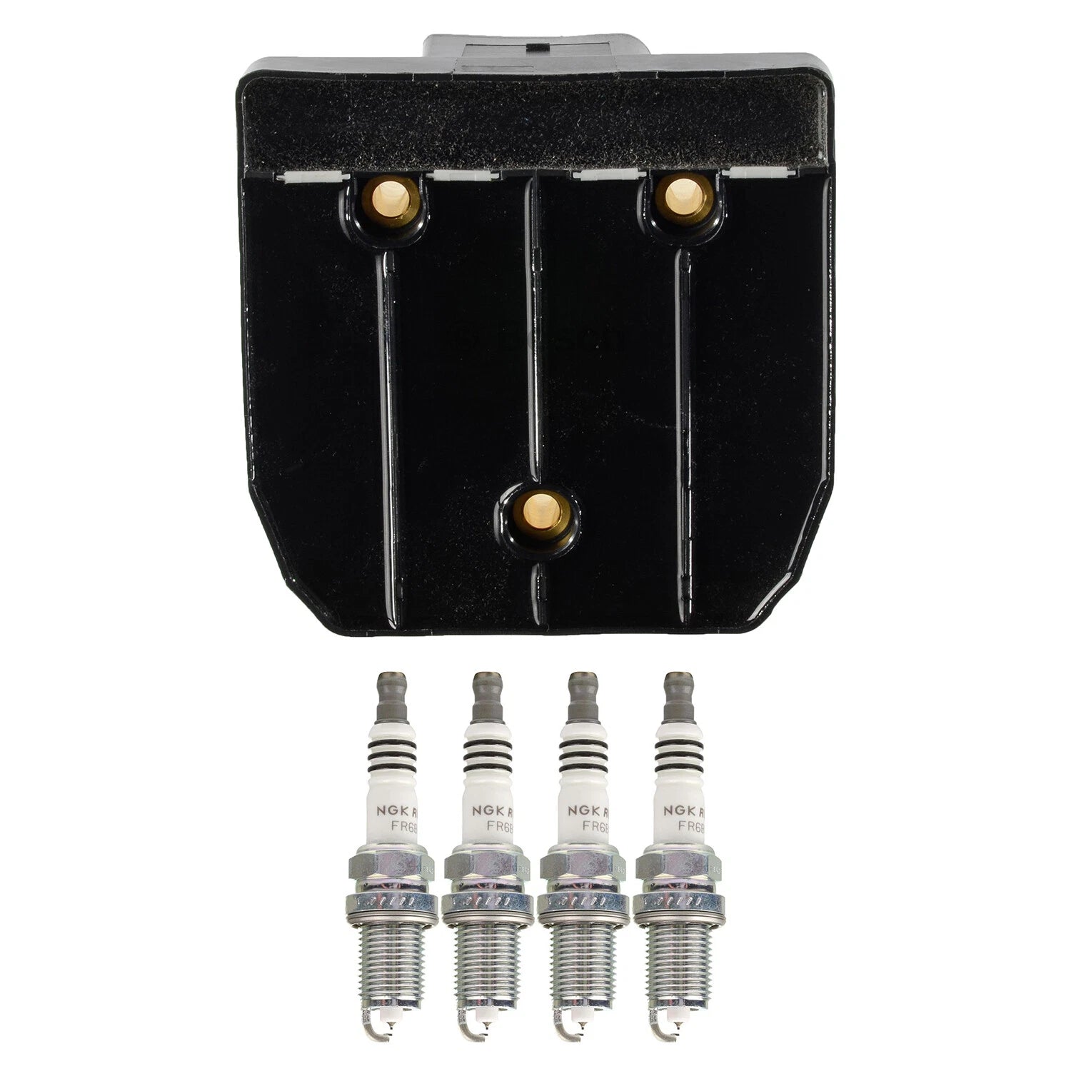 Set of 4 Bosch Ignition Coils & NGK Ruthenium HX Spark Plugs for A4 Golf Jetta (1996–2005)