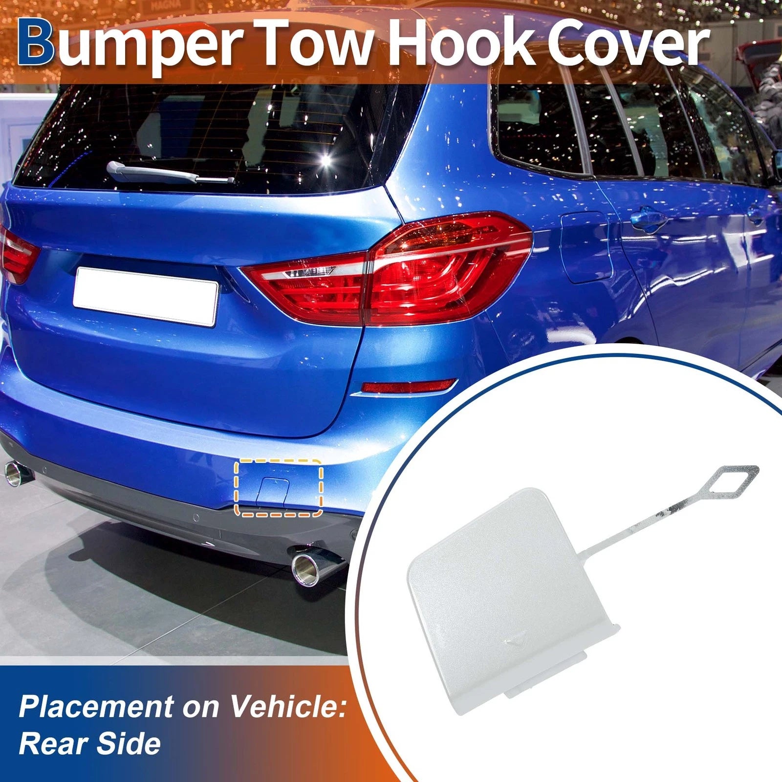 Rear Tow Hook Cover for BMW 2 Series F45 (2014–2021) No. 51317393792 Mineral White