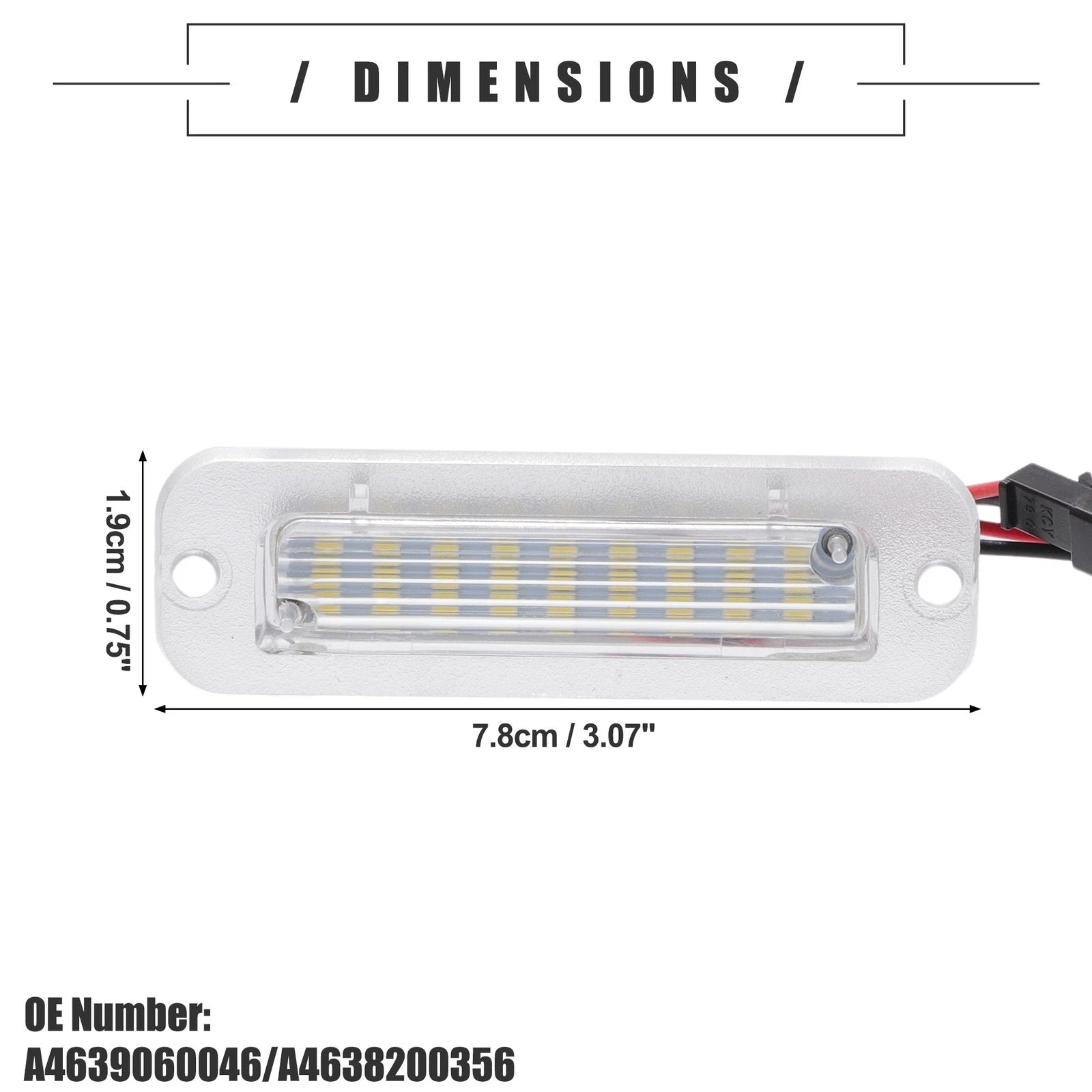 2pcs LED License Plate Light for Mercedes-Benz G500 (2013–2021) No.A4639060046