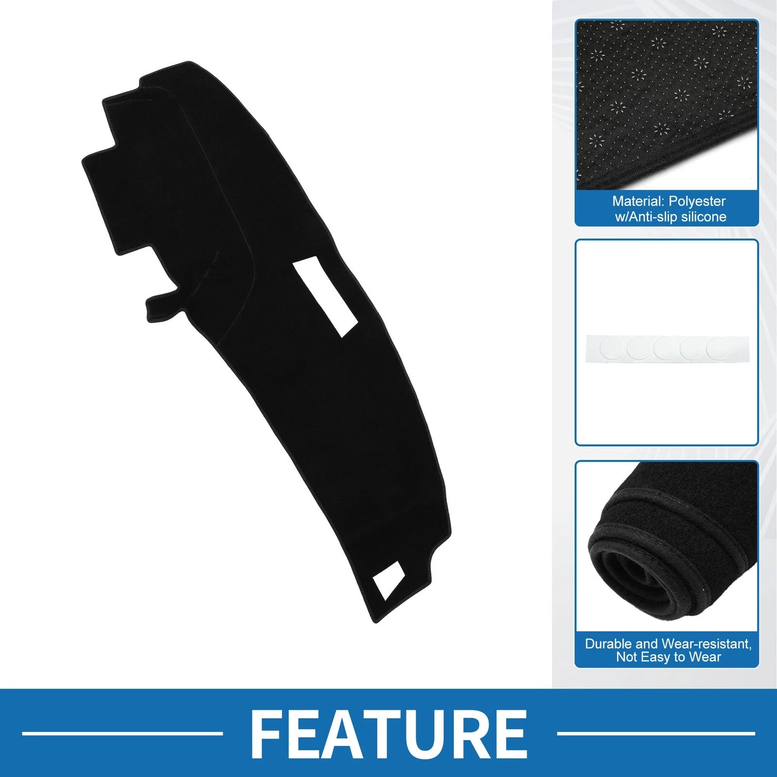 Dashboard Cover Mat for Ford Ranger (1989–1994) Sun Protector Black