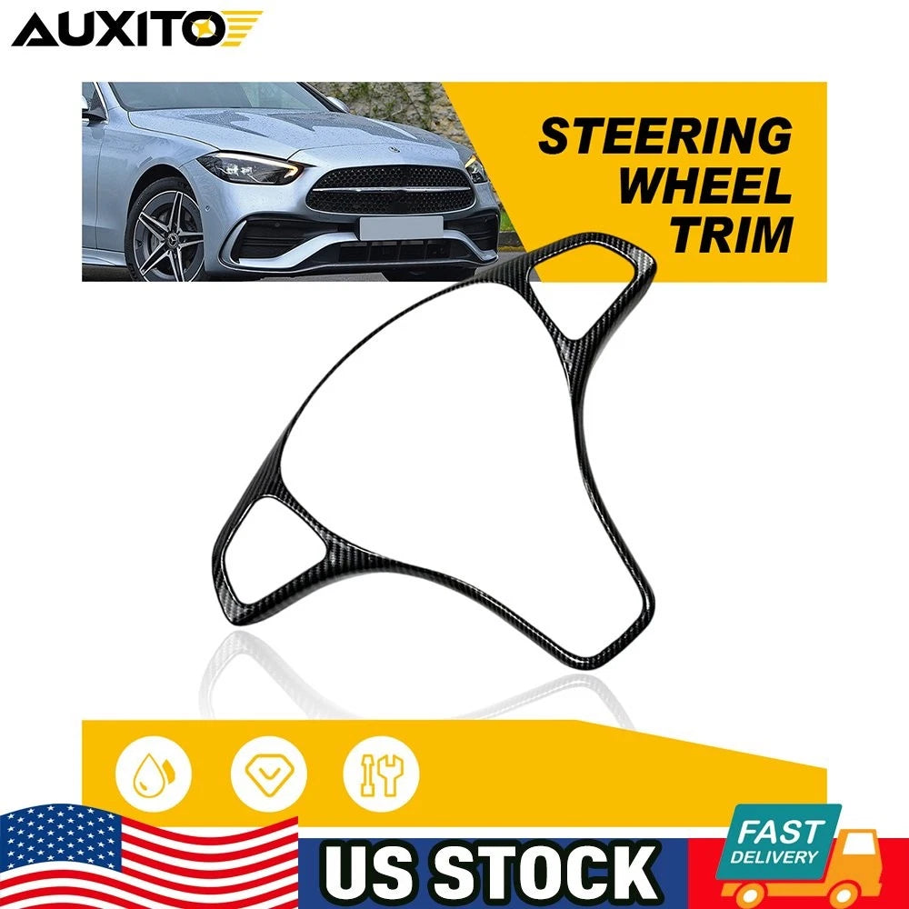 Steering Wheel Trim Cover for Benz CLA GLA Class (2016–2019) X156 X253 Carbon Fiber