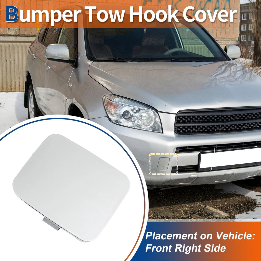 Front Car Bumper Tow Hook Cover for Toyota RAV4 (2009–2011) No. 532850R906 White