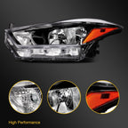 Left Driver Black Headlight Assembly for Nissan Kicks (2017–2020)