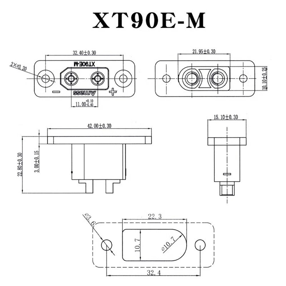 XT90H F & XT90E M Gold Plated Connectors for Automotive