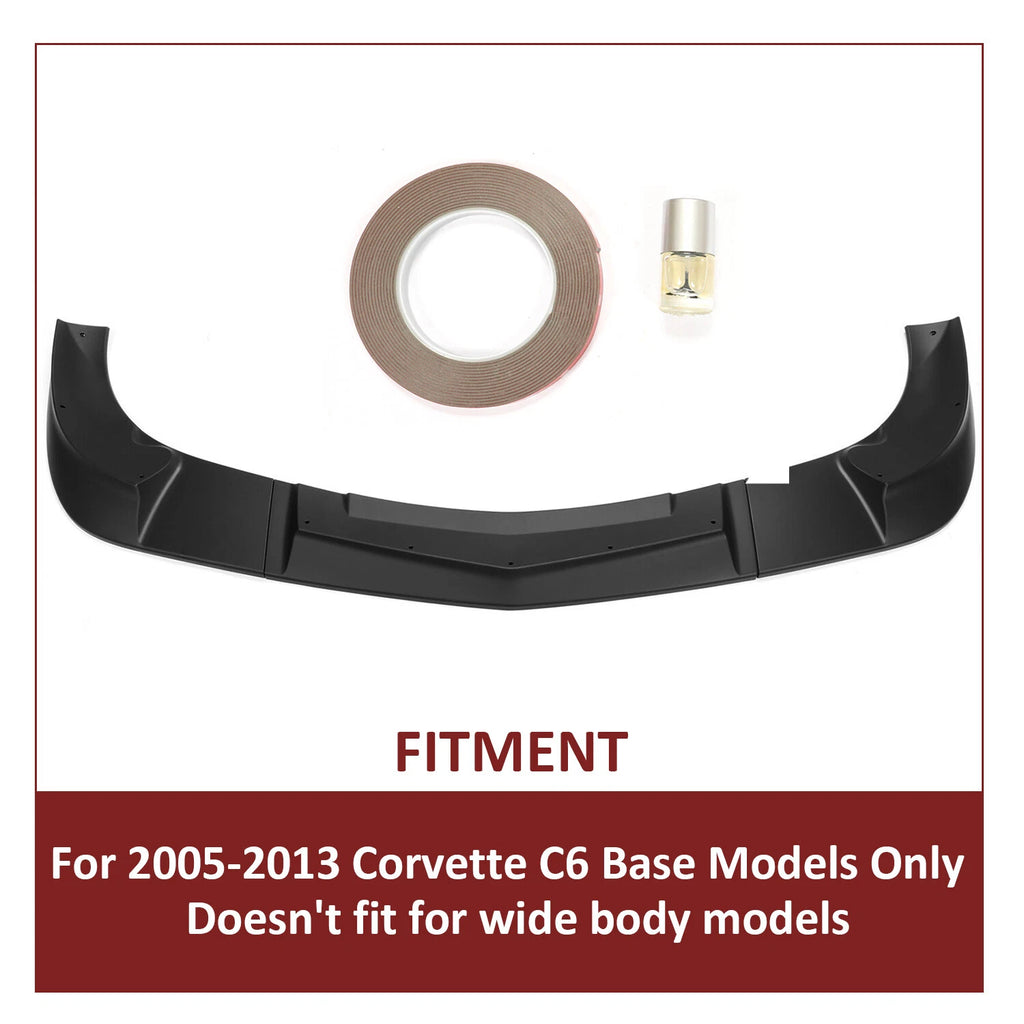 Front Bumper Lip Spoiler Splitter for Corvette C6 Z06 ZR1 (2005–2013)