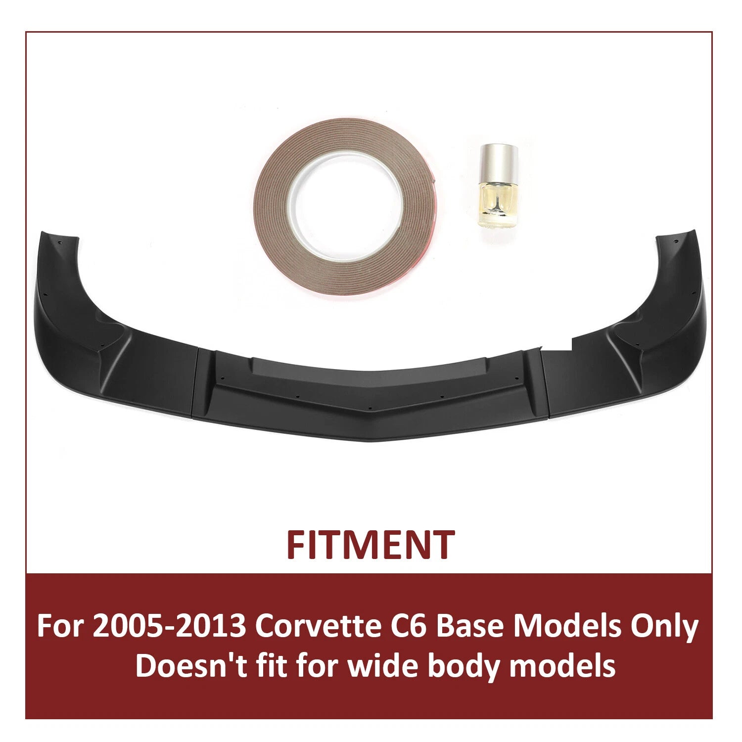 Front Bumper Lip Spoiler Splitter for Corvette C6 Z06 ZR1 (2005–2013)