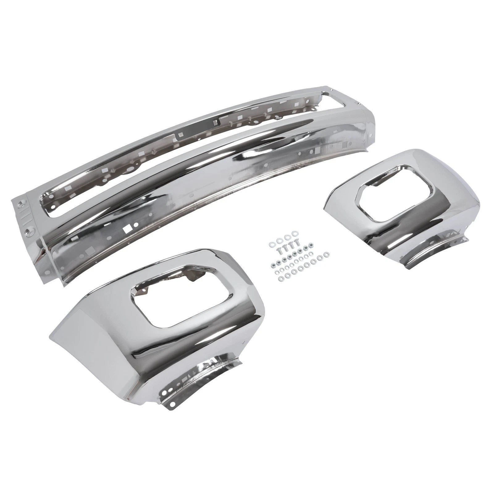 Chrome Front Bumper for Ford F250 F350 Super Duty (2011–2016) w/ Fog Light Hole