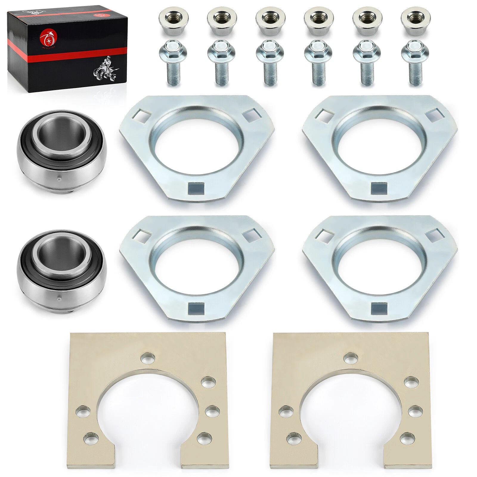 1" Live Axle Bearing Kit for Go-Karts Mini Bikes/Trikes/ATV (3 Hole)