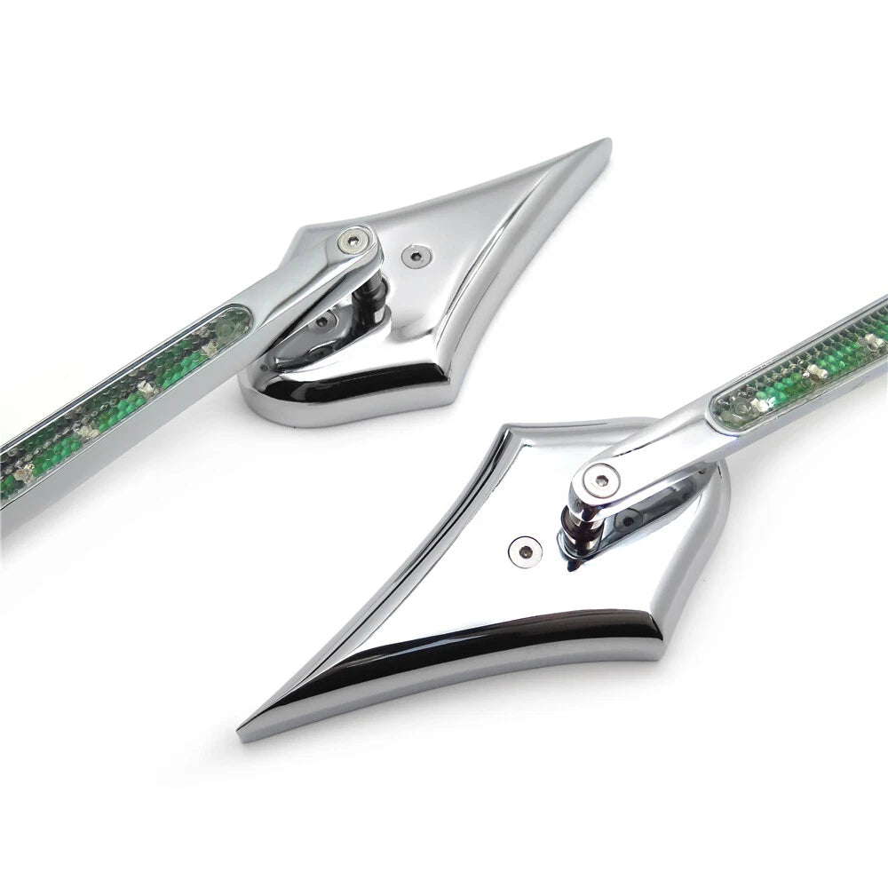 LED Turn Signal Spike Diamond Mirror for Yamaha Cruiser Royal Star (All Years)