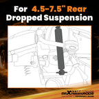 Lowering Rear Shock for Ford F150 (2021–2024) 4.5-7.5" Drop, Rubber Bush