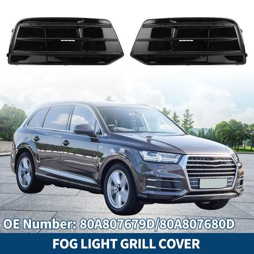 1 Pair Front Fog Light Grill for Audi Q5 (2018–2022) No. 80A807679D/80A807680D
