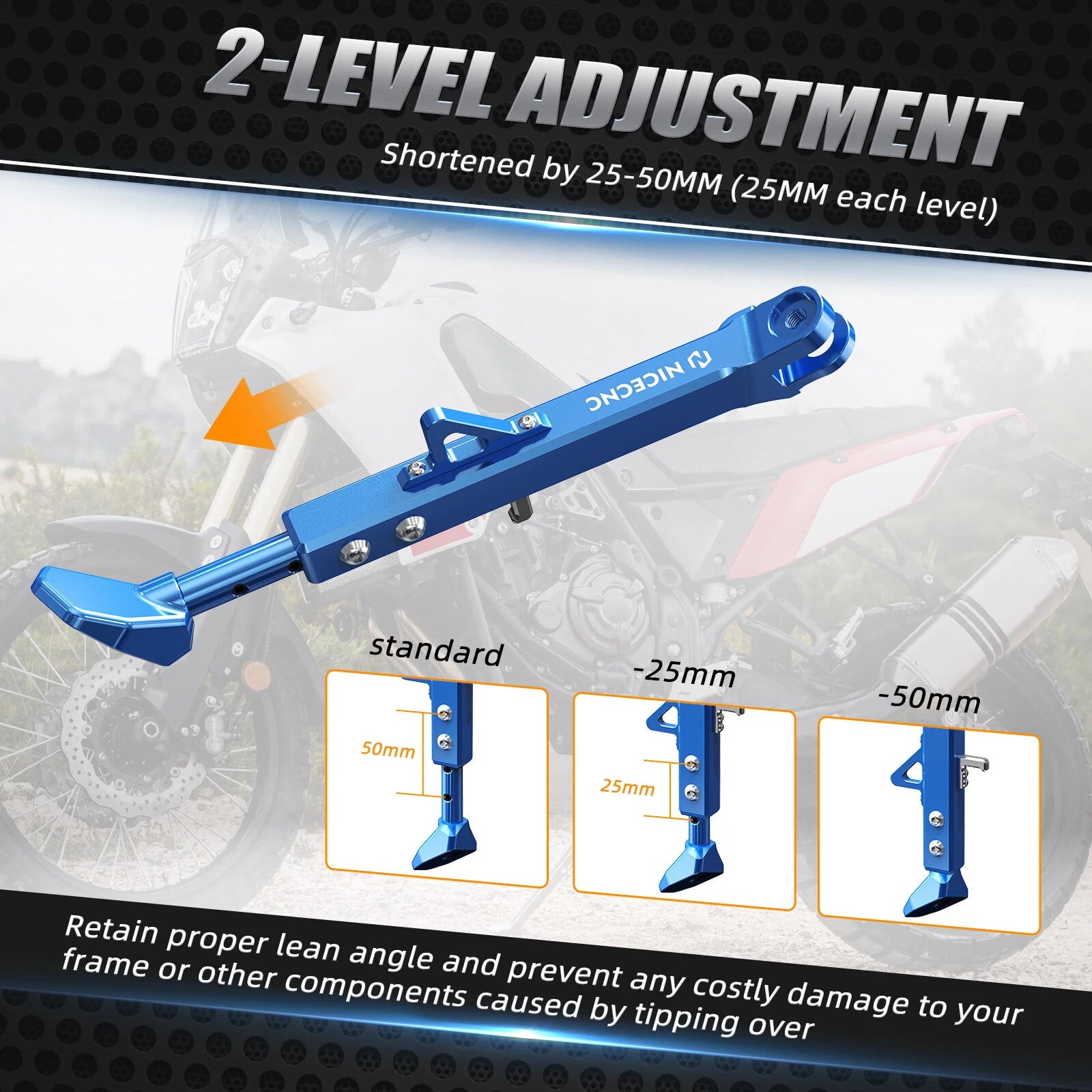 Side Stand Kickstand for Yamaha Tenere 700 XTZ700 XTZ07 (2019–2024)