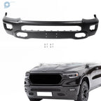 Front Bumper Face Bar for Ram 1500 (2019–2024) Black Steel with Fog Light Holes