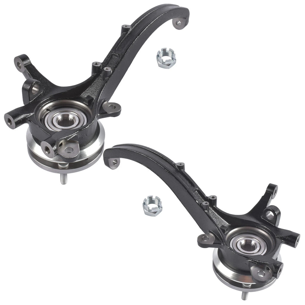 2X Front Steering Knuckle & Hub Bearing Assembly for Hyundai Sonata, Optima (2002-2005)