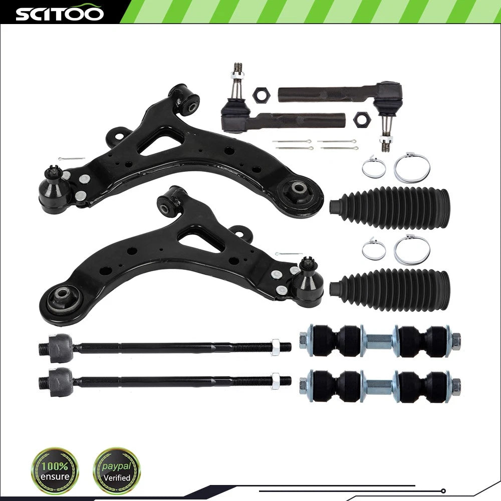 Set of 10 Front Lower Control Arm Ball Joint Tie Rod Sway Bar for Buick Rendezvous