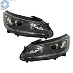 Set of 2 Halogen Headlights for Honda Accord (2013–2015) Black