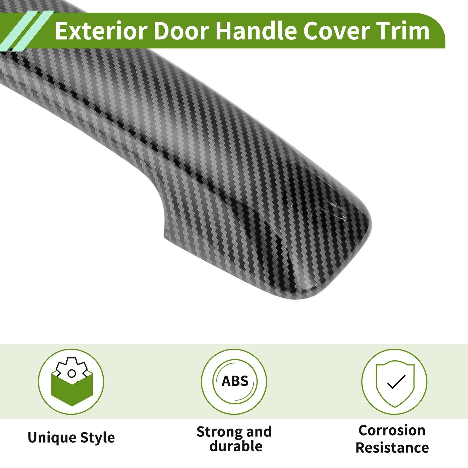 2X Exterior Door Handle Cover Trim for Toyota FJ Cruiser (2007–2014) Carbon Fiber Black