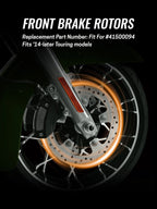 Front Brake Disc Rotor & Bolts for Harley Touring Street Glide (2014–2024)