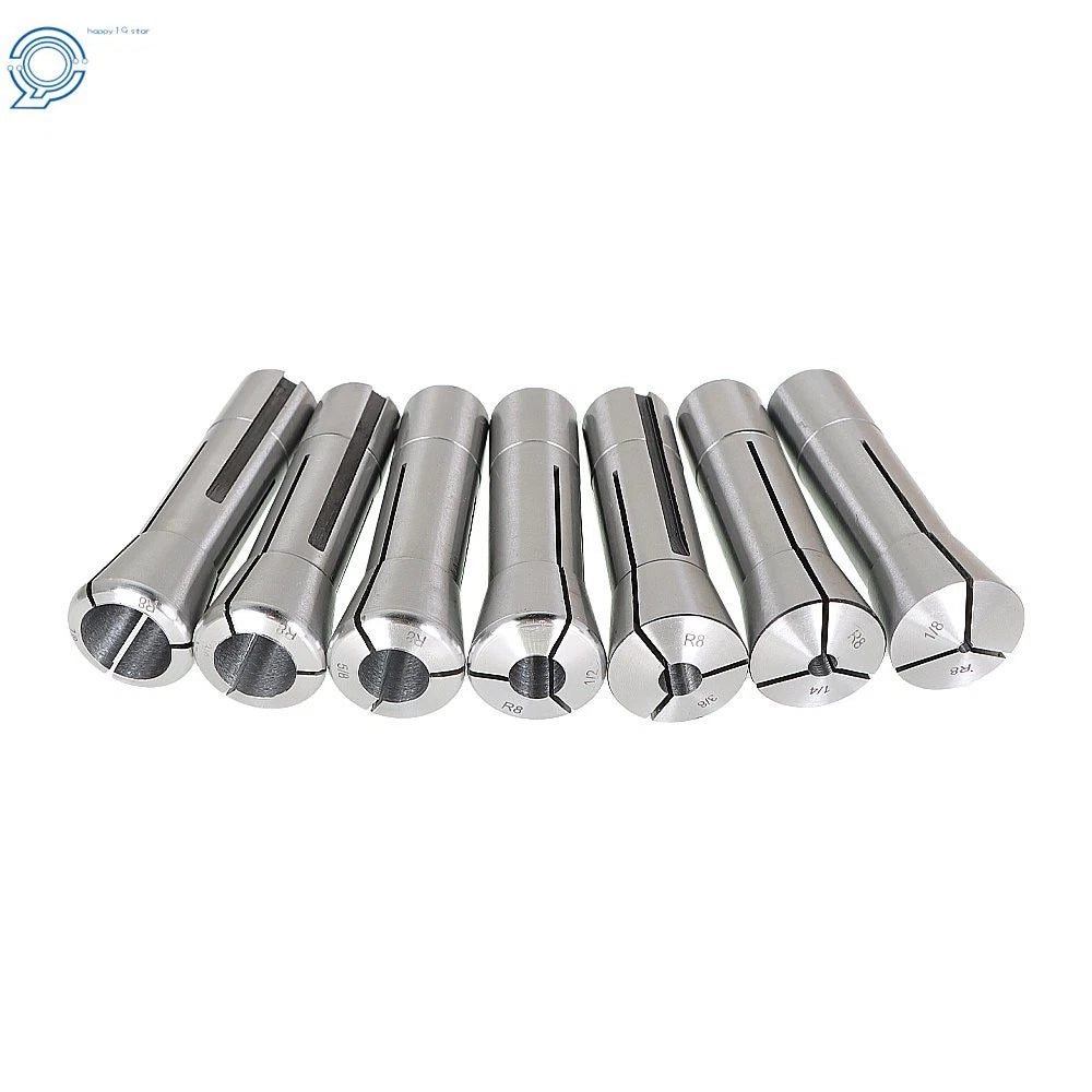7 Piece R8 Collet Set for