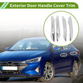 Exterior Door Handle Cover Trim for Hyundai Elantra (2021–2024) Silver Tone