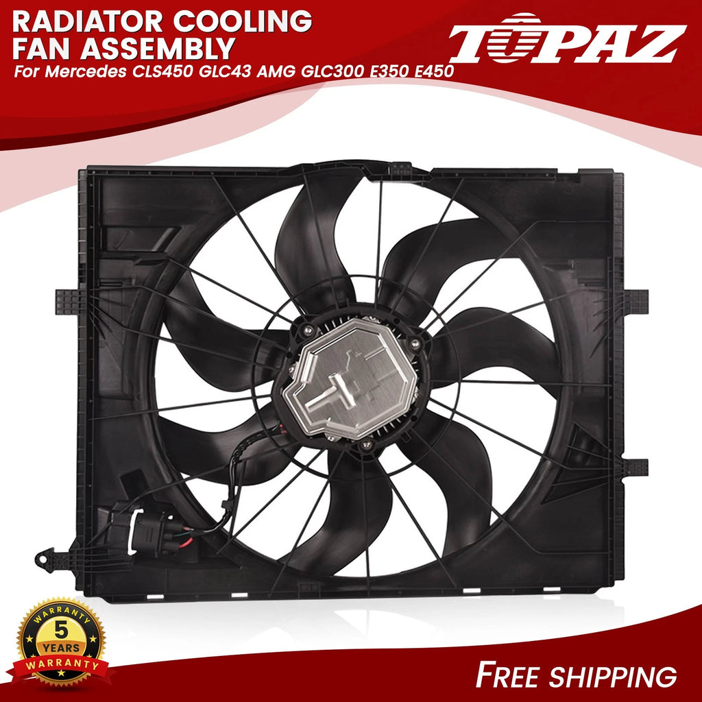 Radiator Cooling Fan Assembly for Mercedes CLS450 GLC43 GLC300 E350 E450 (2017–2023)