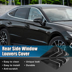 Pair of Rear Window Louver Shades for Hyundai Sonata DN8 (2020–2022) Gloss Black