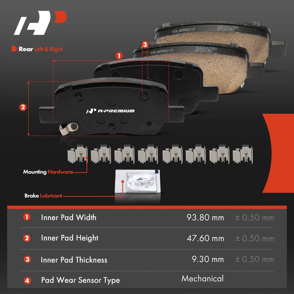 Set of 8 Ceramic Brake Pads for Kia Carnival (2022–2023)