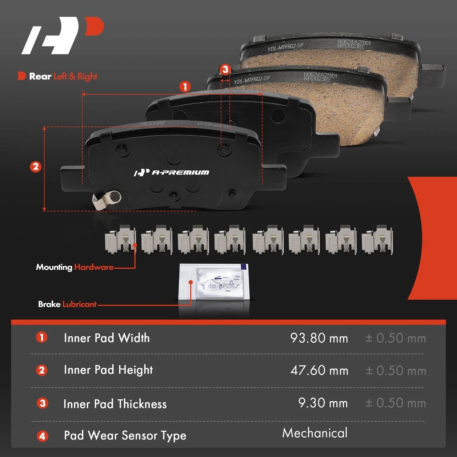 Set of 8 Ceramic Brake Pads for Kia Carnival (2022–2023)
