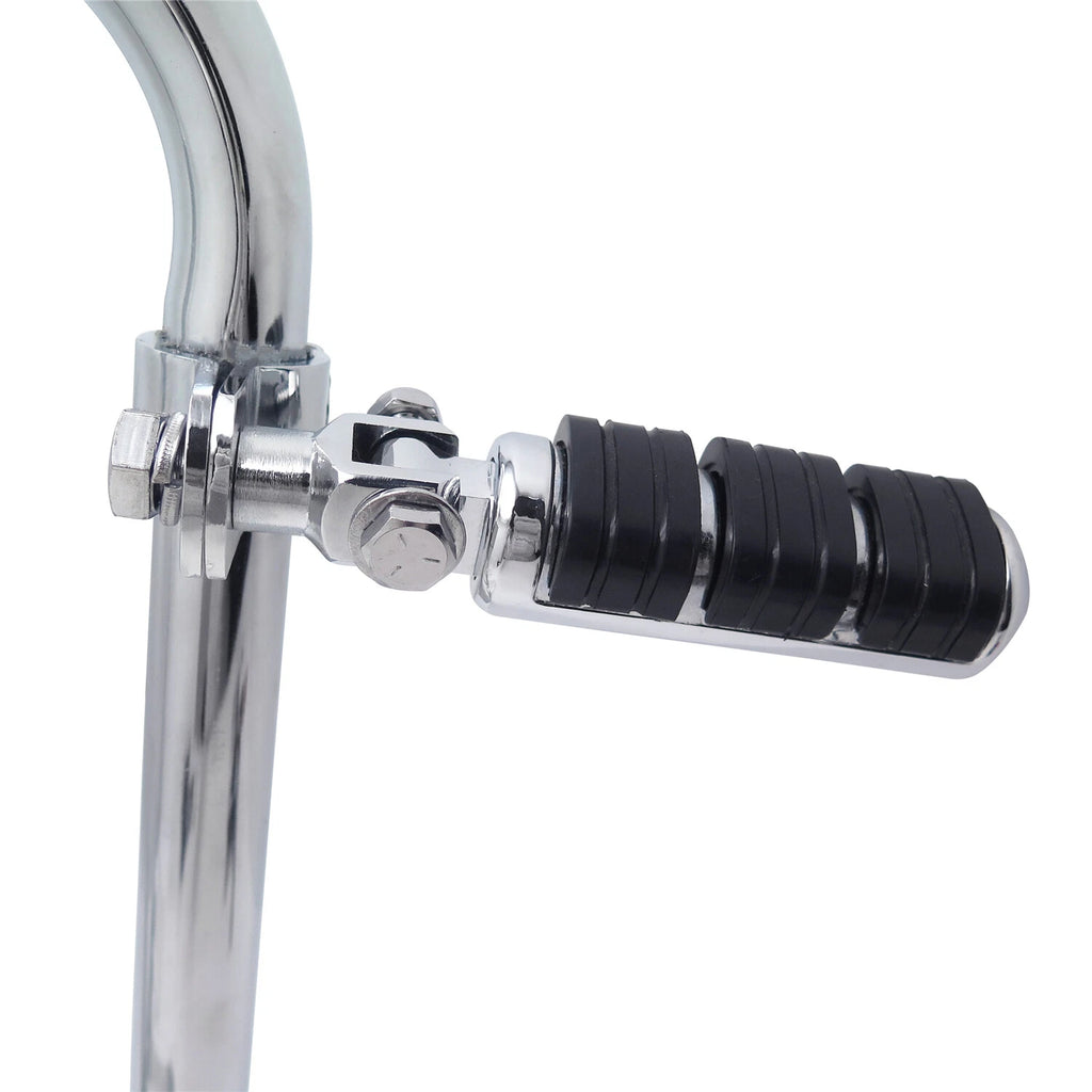 Chrome Highway Cuboid Footpeg Rest w/ Clamp for Harley Dyna Touring XL