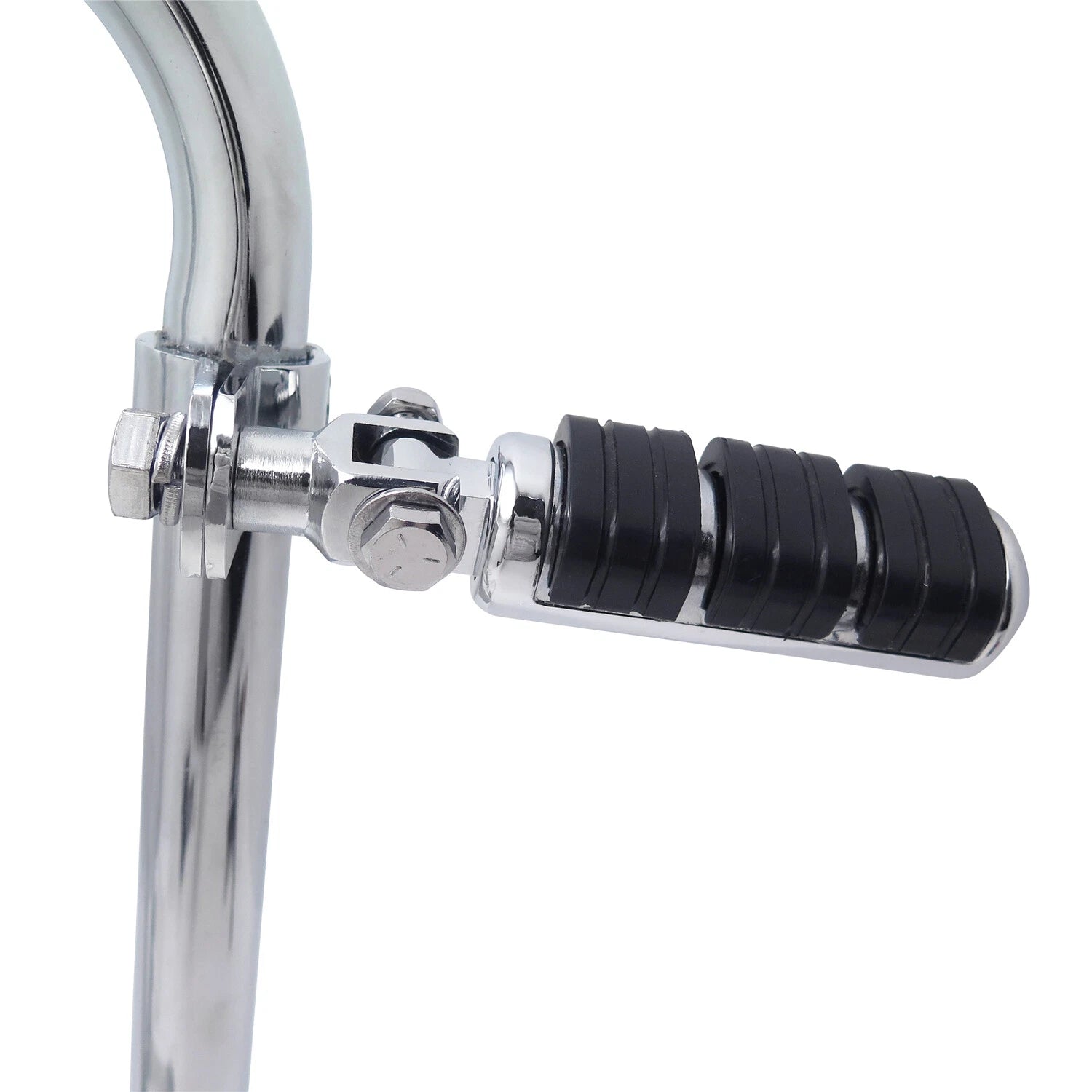 Chrome Highway Cuboid Footpeg Rest w/ Clamp for Harley Dyna Touring XL