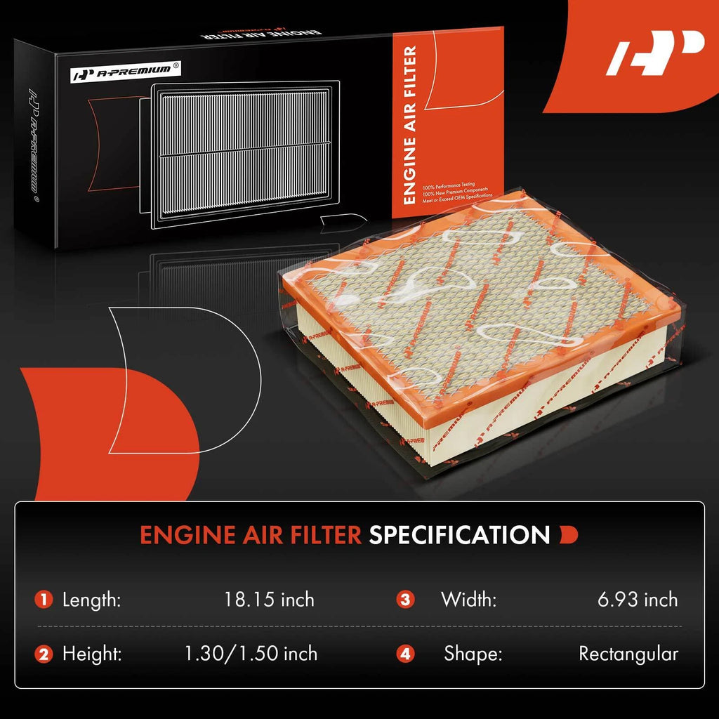 2X Engine Air Filter for Chevy Express 2500 3500 GMC Savana (2018-2022)
