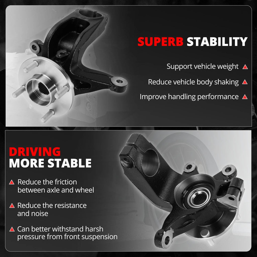 Front Passenger Side Loaded Wheel Bearing Knuckle Assembly for Ford Focus (2006–2011)